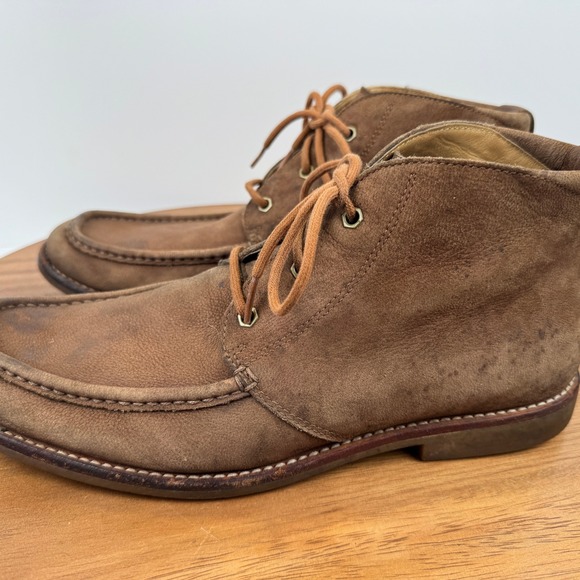 UGG Mens Suede Leather Moc Toe Chukka Ankle Boots 9.5 Casual Lace Up Brown - Picture 9 of 16